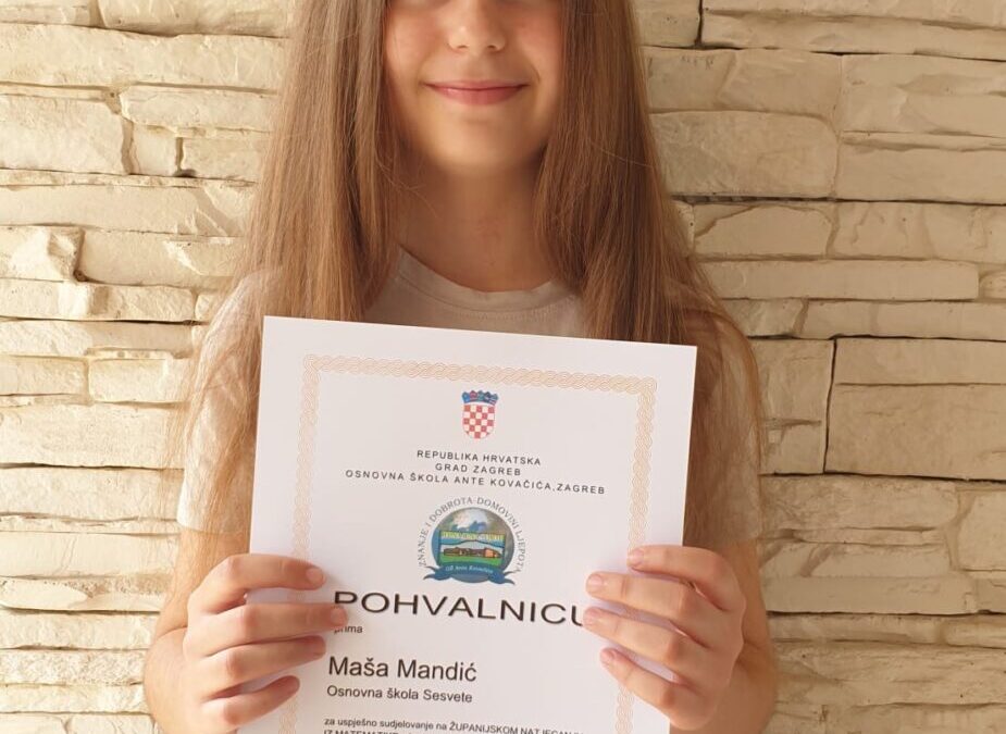 Maša na Županijskom natjecanju iz Matematike