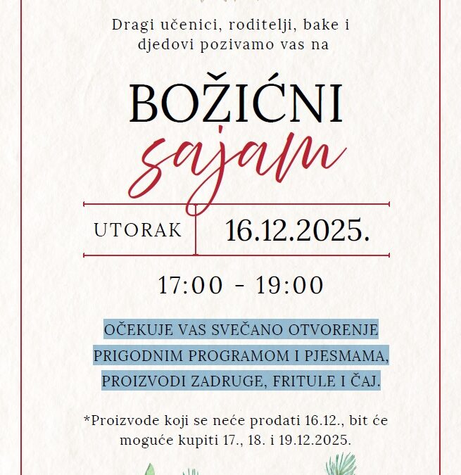 Božićni sajam u OŠ Sesvete